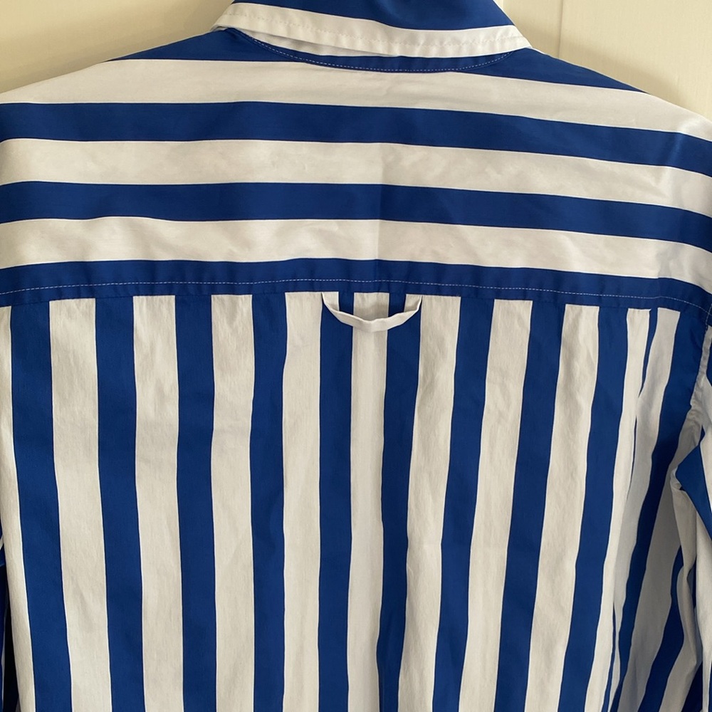 AYR All Year Long Deep End Marais Blue royal blue/white Stripe Shirt Sz M NWOT - Picture 10 of 12
